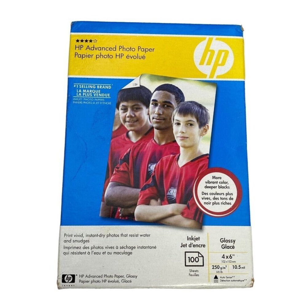 HP Advanced Glossy Inkjet Photo Paper 100 Sheets  4 x 6"  Q6638A